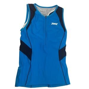Zoot Sports Half Zip Performance Tri Jersey Top (Women's Large) Blue
